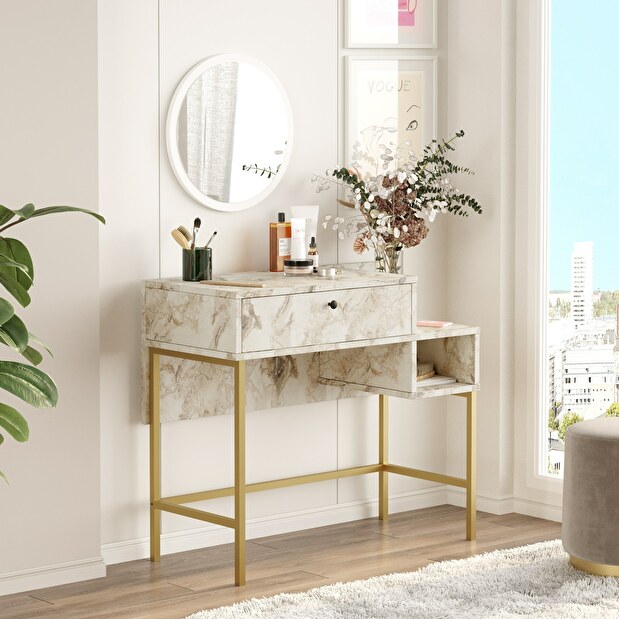 Toaletni stolić Vega 31 (bijela + zlatna)