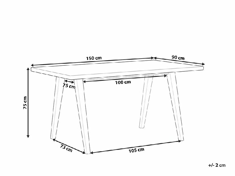 Blagovaonski stol Lenza (svijetlo drvo + bijela)