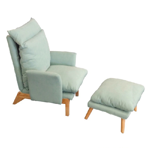 Fotelja s osloncem za noge Zintius (boja mentola) 