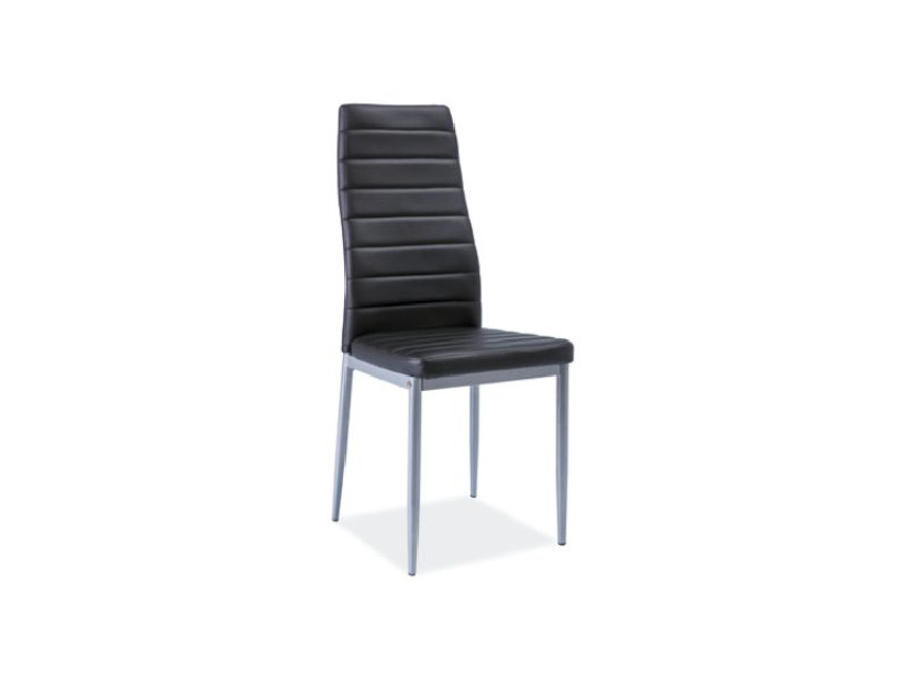 Blagovaonska stolica Harold (crna + aluminij)