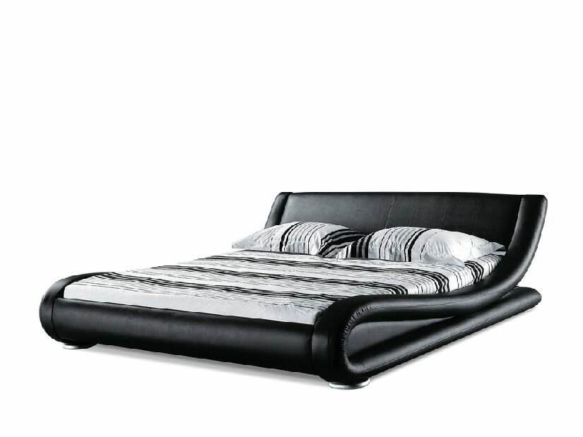 Bračni krevet 160 cm AVENUE (s podnicom) (crna)