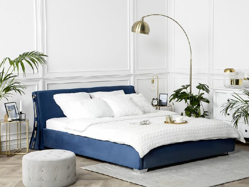 Bračni krevet 160 cm PARNAS (s podnicom) (plava)