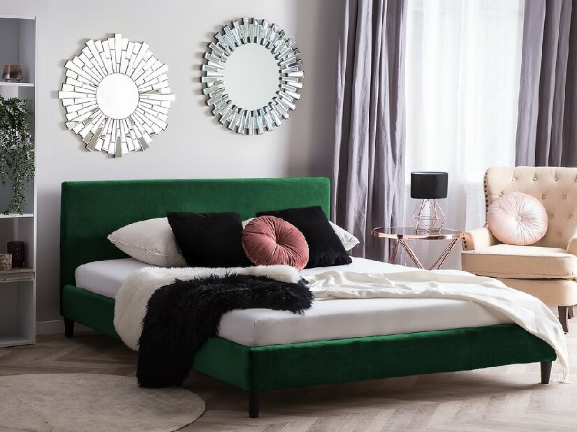 Bračni krevet 180 cm FUTTI (s podnicom) (zelena)