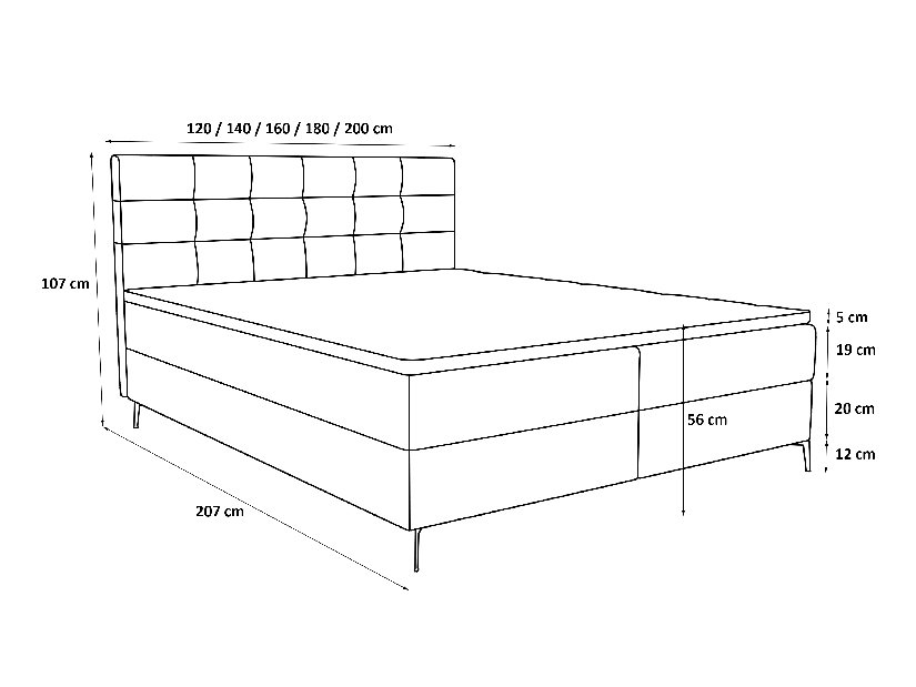 Bračni krevet 160 cm Infernus Comfort (tamnozelena) (s podnicom, s prostorom za odlaganje)