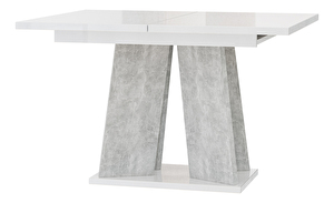 Blagovaonski stol Mulnu (bijeli sjaj + kamen) (za 4 do 6 osoba)