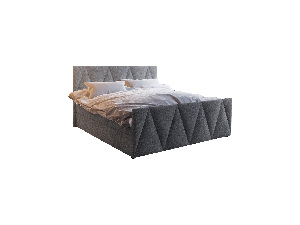 Bračni krevet Boxspring 160 cm Milagros 3 (siva) (s madracem i prostorom za odlaganje)