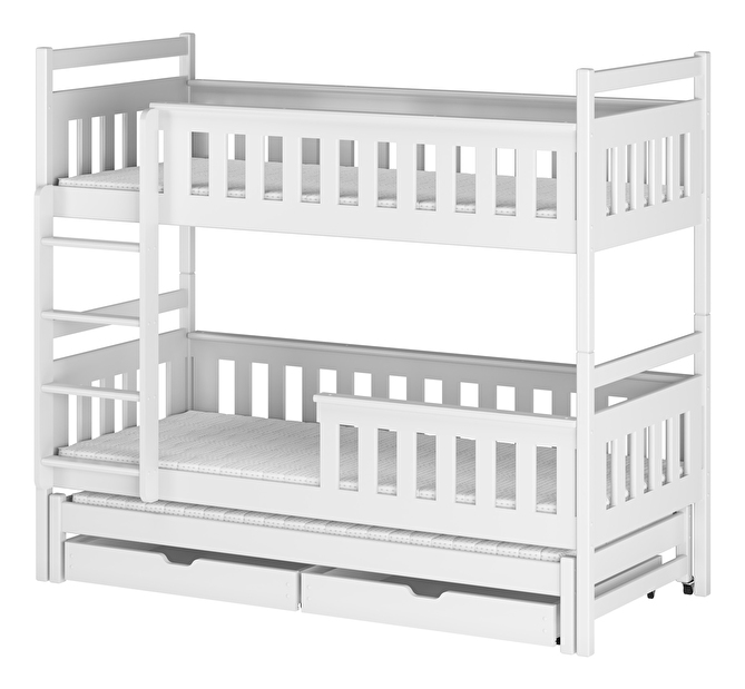 Dječji krevet 80 x 180 cm KARLA (s podnicom i prostorom za odlaganje) (bijela)