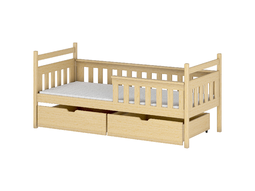 Dječji krevet 90 x 200 cm Emelda (s podnicom i prostorom za odlaganje) (borovina)