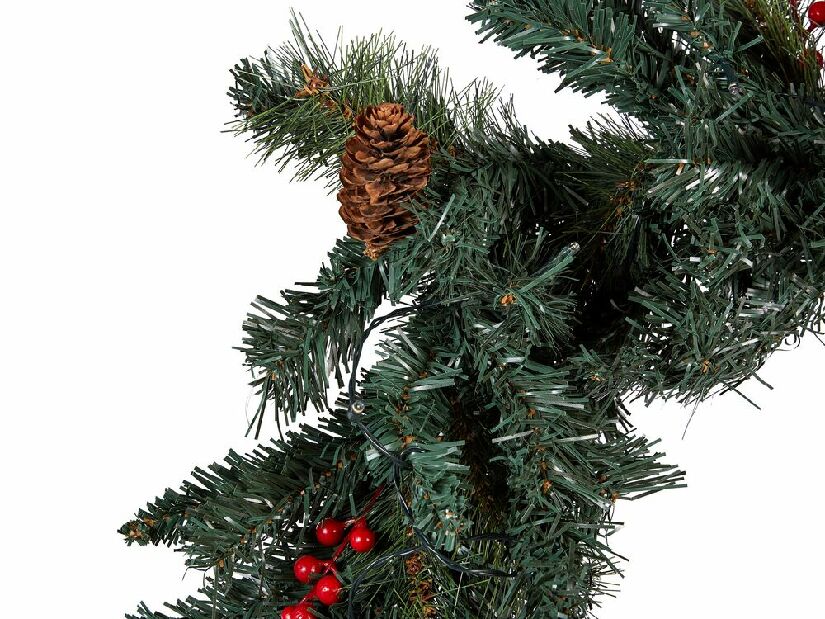 Božićni vijenac 180 cm Thorfinn (zelena) (s rasvjetom)