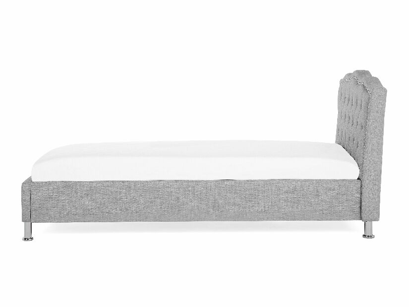 Jednostruki krevet 90 cm MATH (s podnicom i prostorom za odlaganje) (siva)
