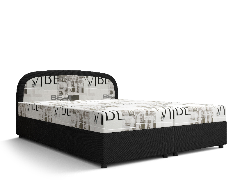 Bračni krevet Boxspring 180 cm Brick (tamnosmeđa + valoviti uzorak) (s madracem i prostorom za odlaganje)