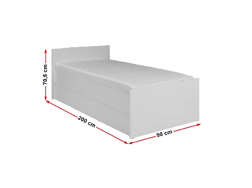 Jednostruki krevet 90 cm Cortez C 15 (bijela) (s podnicom)