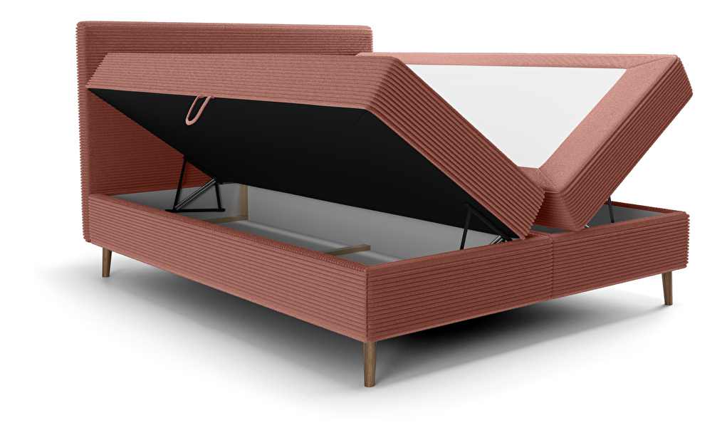 Bračni krevet 140 cm Napoli Bonell (terakota) (s podnicom, s prostorom za odlaganje)