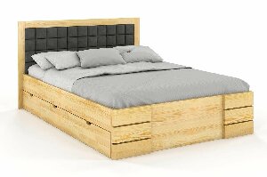Bračni krevet 180 cm Storhamar High Drawers (borovina)