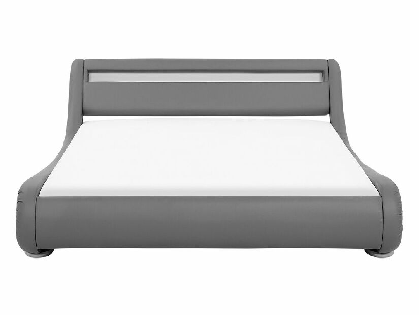 Bračni krevet 140 cm AVENUE (s podnicom i LED rasvjetom) (siva)