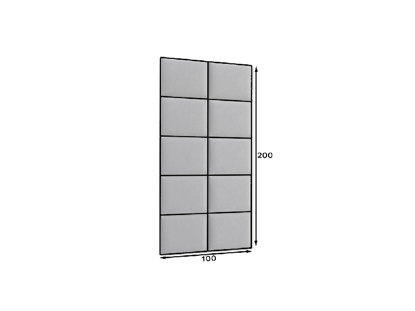 Set 10 tapeciranih panela Quadra 100x200 cm (siva)