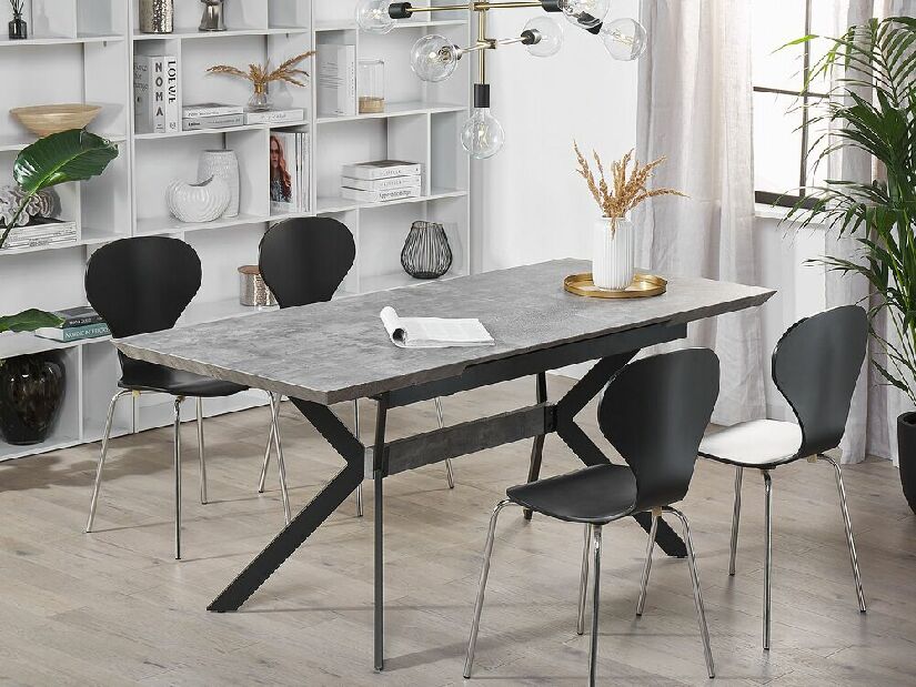 Blagovaonski stol- BENOS (siva + crna) (za 6 osoba)