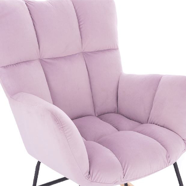 Dizajnerska fotelja za ljuljanje Kerem (ružičasta)