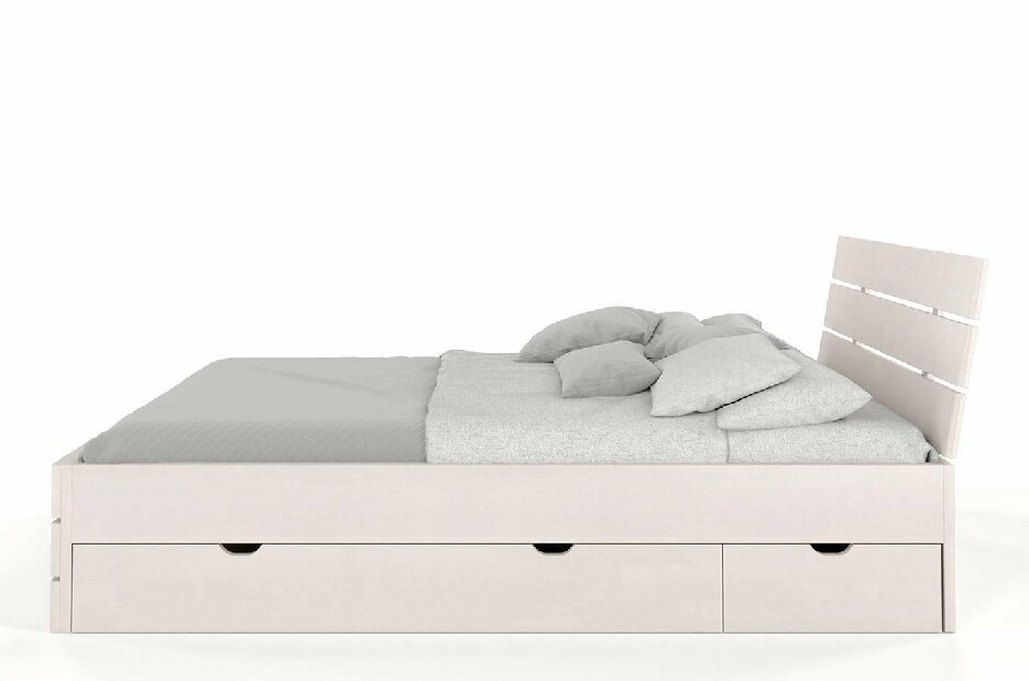 Bračni krevet 200 cm Naturlig -Lorenskog High Drawers (bukva)