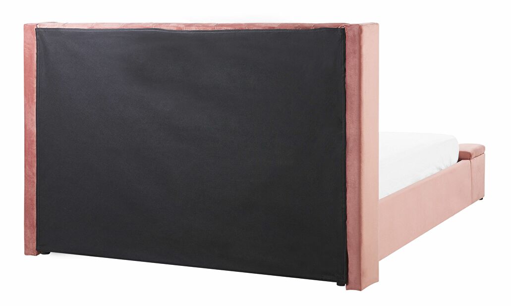 Bračni krevet 180 cm NAIROBI (tekstil) (ružičasta) (s podnicom)