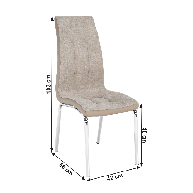 Blagovaonska stolica Gernada new (bež + krom) 