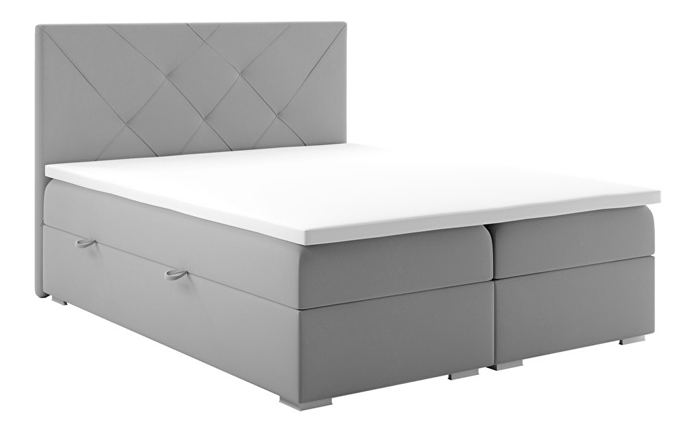 Bračni krevet Boxspring 160 cm Darro (siva) (s prostorom za odlaganje)
