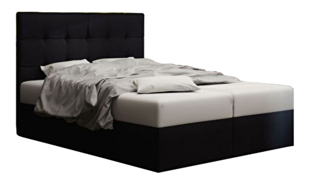 Bračni krevet Boxspring 140 cm Duel 2 (crna) (s madracem i prostorom za odlaganje)