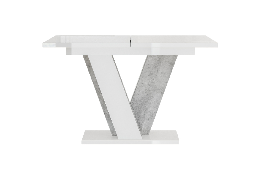 Blagovaonski stol Venag (bijeli sjaj + kamen) (za 4 do 6 osoba)