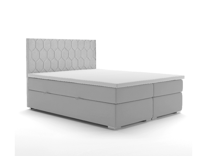 Bračni krevet Boxspring 140 cm Piranno (svijetlo siva) (s prostorom za odlaganje)