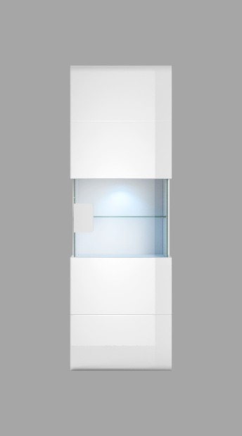 Visoka viseća vitrina Tamie Tip 07 (bijela + bijeli sjaj) (D)
