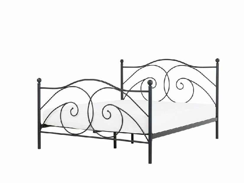 Bračni krevet 160 cm DIROU (S podnicom) (crna) 