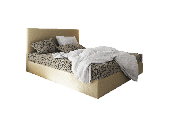 Bračni krevet Boxspring 160 cm Lilac (uzorak + bež) (s madracem i prostorom za odlaganje)