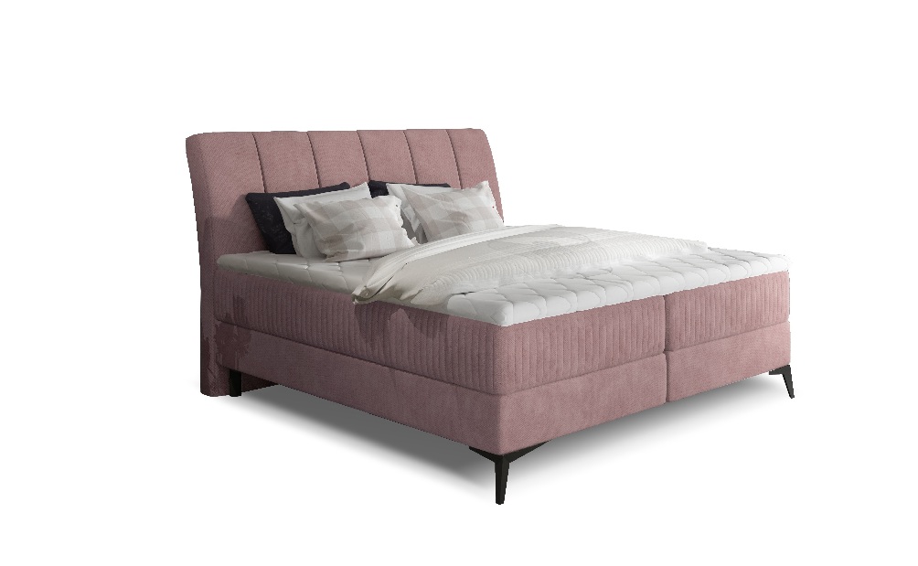 Bračni krevet Boxspring 160 cm Alberto (ružičasta) (s madracima)