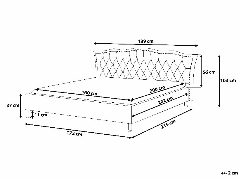 Bračni krevet 160 cm MATH (s podnicom) (siva)