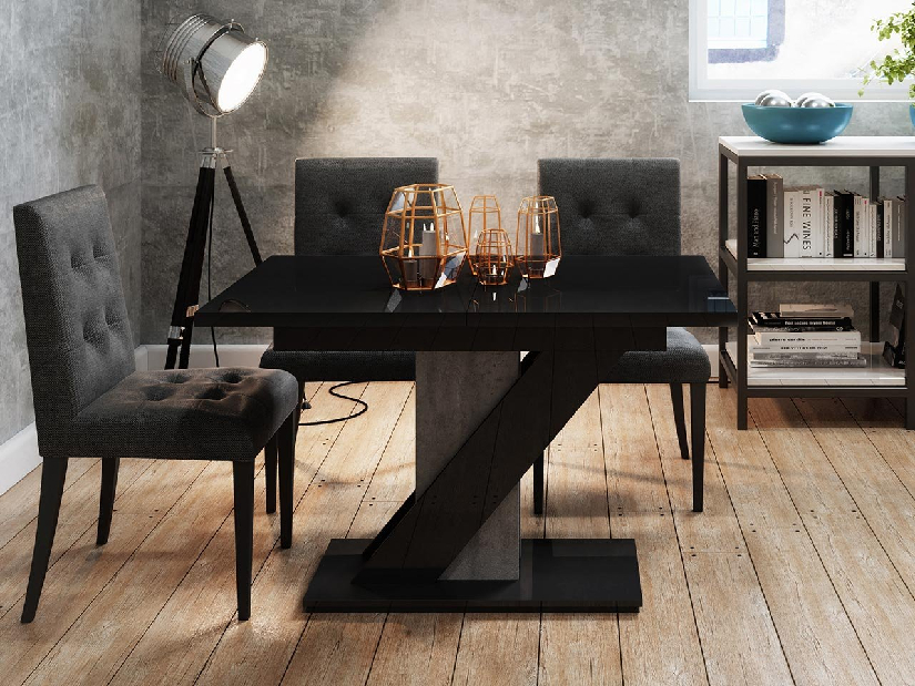 Moderan stol Mirjan Exalior (crni sjaj + beton)