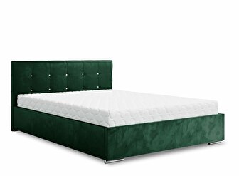 Bračni krevet 180 cm Lonnie (tamnozelena) (s podnicom i prostorom za odlaganje)