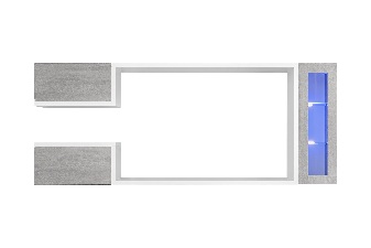 Set za dnevni boravak Gwyn 29 BTW GX (beton + bijela) (s rasvjetom)