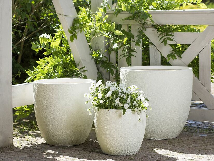 Set posuda za cvijeće 3 kom. KERMAN (keramika) (bijela)