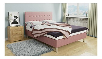 Bračni krevet 140 cm Etel (ružičasta ) (s podnicom i madracem)