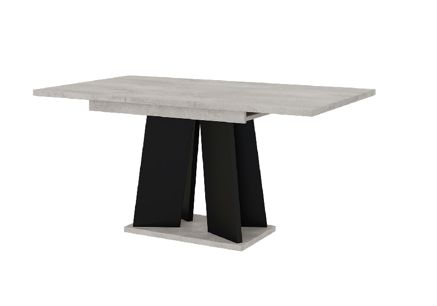 Blagovaonski stol Mulnu (svijetlosiva + crna) (za 4 do 6 osoba)