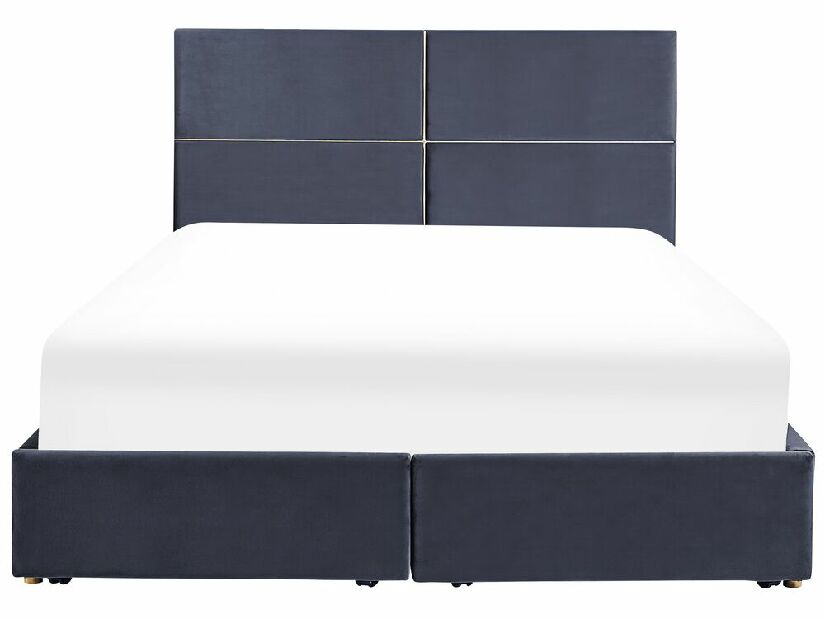 Bračni krevet 180 cm Vissarion (crna) (s podnicom i prostorom za odlaganje)