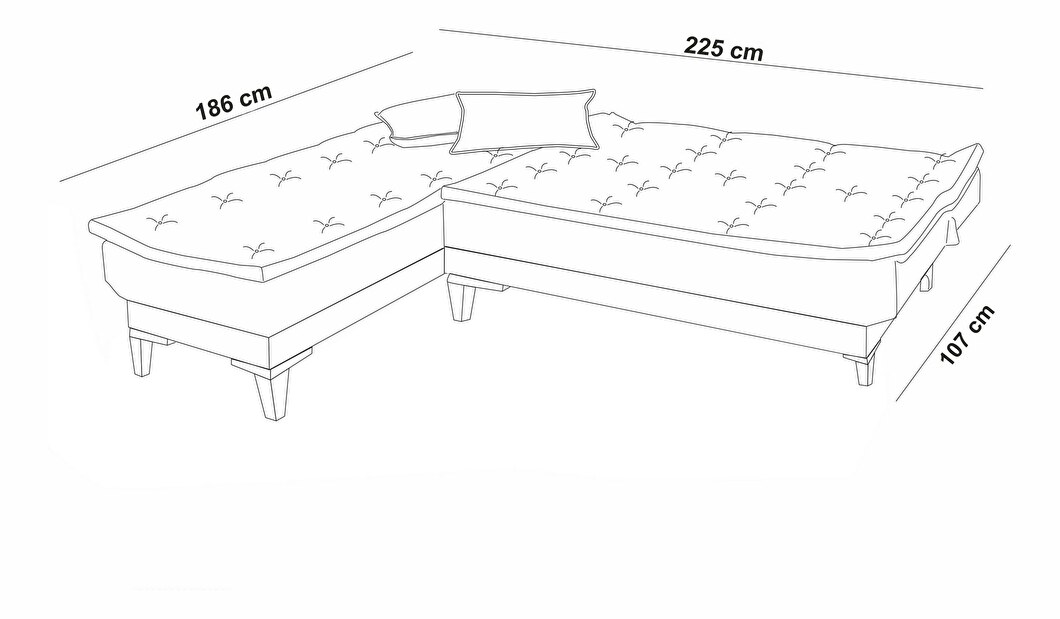 Kutna sofa na razvlačenje Syrma (tamnosiva) (L)