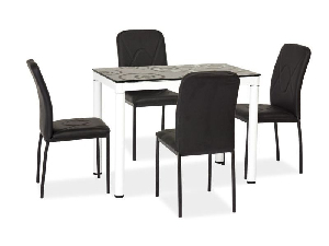 Blagovaonski stol 100 cm Damion (crna + bijela) (za 4 osobe ) *outlet moguća oštećenja