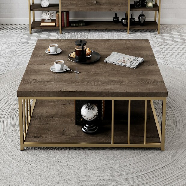 Stolić za kavu Zen (orah + zlatna)