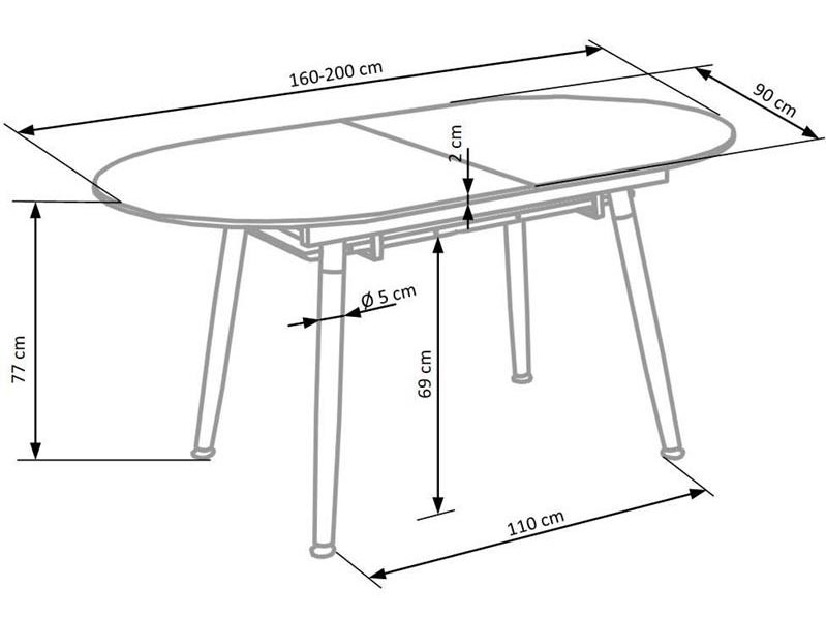 Blagovaonski stol Calia (bijela + drvo)