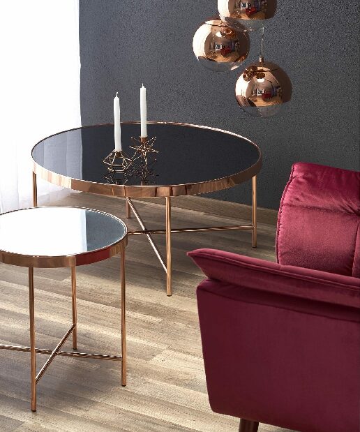 Stolić za kavu Luta (crna + ružičasto zlatna)