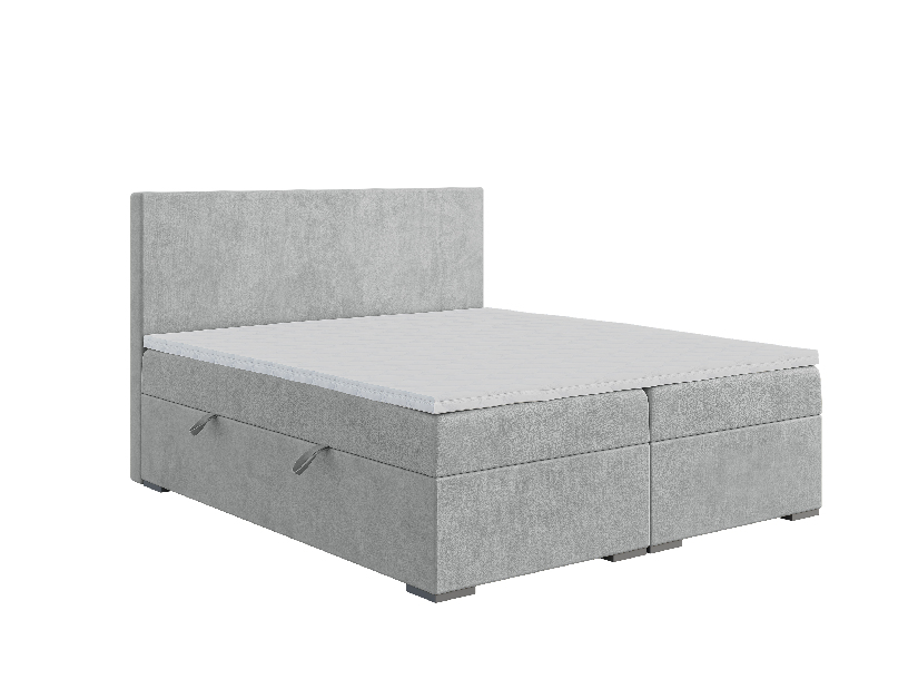 Bračni krevet Boxspring 140 cm Lemmy (siva) (s madracem i prostorom za odlaganje)