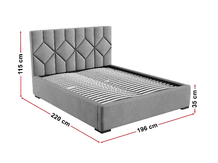 Tapeciran krevet 180x200 cm Veggie (sivo-smeđa)