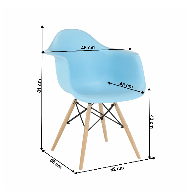 Blagovaonska stolica Damiron PC-019 (plava) 