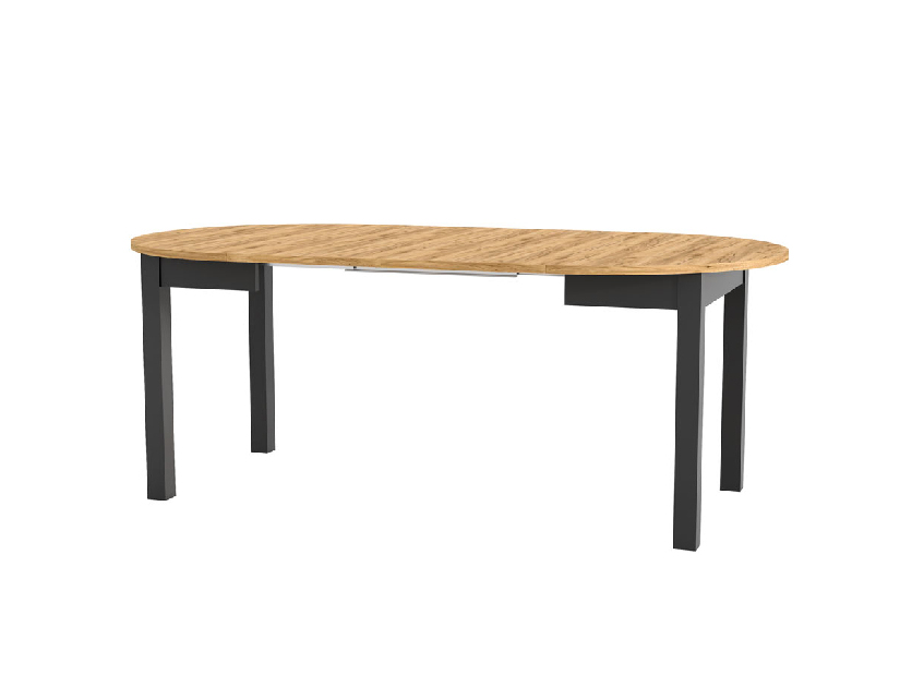 Blagovaonski stol Isiah 02 (hrast + crna) (za 4 do 8 osoba)
